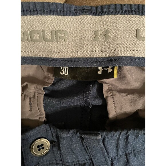 Under Armor Shorts Men Size 30 Blue Flat Front Chino (Actual 28”) - Picture 6 of 7